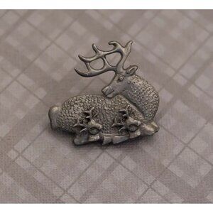 Vintage Reindeer Brooch and Earrings - G25